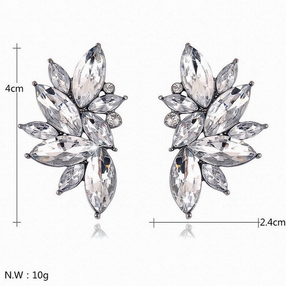 2/$20! Crystal Cluster Prom Bridal Stud Earrings - Picture 7 of 9